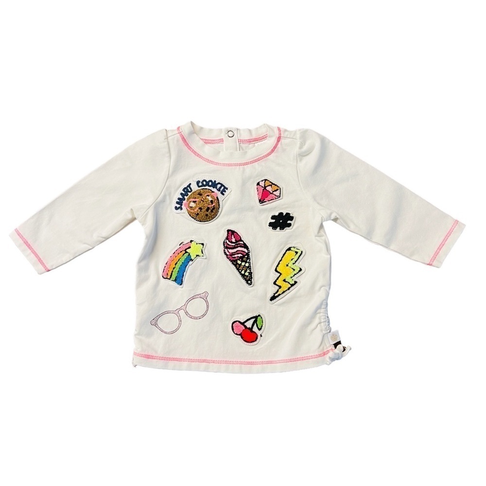 ROSIE POPE BABY CUTE LONG SLEEVE WHITE WITH APPLIQUÉ SIZE 6-9 MONTHS